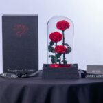 Red Trio Forever Rose – Red Roses in a Glass vase