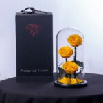Yellow Trio Forever Rose – Yellow Roses in a Glass Vase