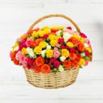 Love Basket – Mixed flowers in a basket