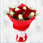 Refreshing Roses – Red and White Rose Bouquet