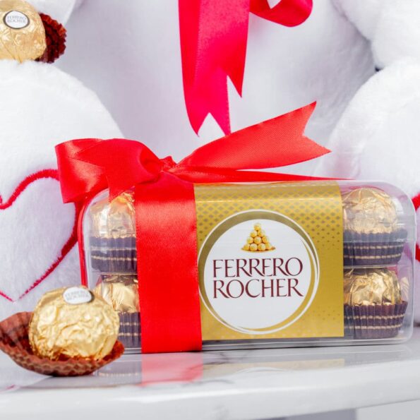 A close-up view of Ferrero Rocher chocolate