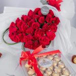 Lovely Roses Combo – Red Rose Bouquet with Chocolates