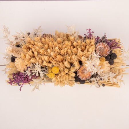 top view of Dry Mix Flowers Arrangements in an acrylic box