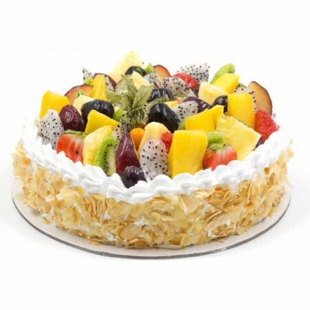 1 kg cake with mixed fruits as a topping