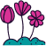 Icon of pink flowers in a group